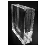 Modernist Brutalist Ice Glass Block Bud Vase