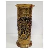 Embossed Brass Tavern Scene Umbrella Stand