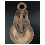 Antique Wood & Cast Iron Pulley Block