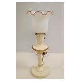 1940s Vanity Lamp with Ruffled Glass Shade