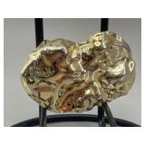 Goldtone Large Brutalist Belt Buckle