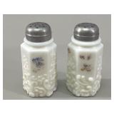 Victorian Molded Milk Glass Salt and Pepper Shak