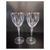 2 Royal Doulton Vintage Crystal Wine Goblets vtg