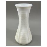 Mid-Century Modern Ribbed Milk Glass Vase