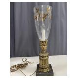 Gilt Brass & Marble Hurricane Table Lamp