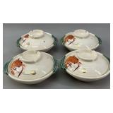 Set of 4 Mid-Century Japanese Lidded Donabe Bowls
