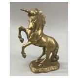 Brass Rearing Unicorn Figurine VTG