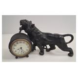 Art Deco Spelter Tiger 8-Day Desk Clock