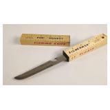 Vtg Novelty Fishing Knife with Ruler Scabbard