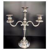 ?Gorham Style Silver-Plated 3-Light Candelabra vtg