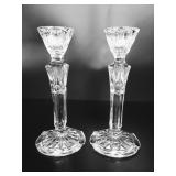 Pair of Continental Cut Crystal Candlesticks