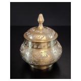 Hand-Engraved Brass Lidded Jar