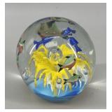 Murano-Style Aquarium Art Glass Paperweight