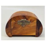 Vintage Barrel Form Cedar Trinket Box