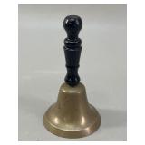 Brass Hand Bell with Turned Wood Handle VTG