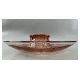 Pink Depression Glass Honeycomb Console Bowl