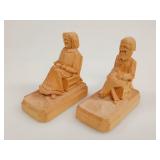 Pair Quebec Folk Art Carved Miniature Figures