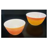 VTG Pyrex Flameglo Milk Glass Mixing Bowls