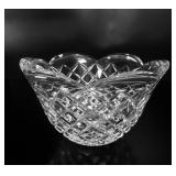 Cut Crystal Scalloped Bowl with Starburst Base