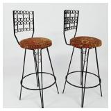 Umanoff Style Wrought Iron Swivel Bar Stools