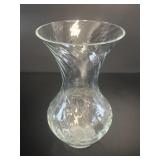 Swirl Molded Clear Glass Hourglass Vase VTG