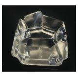 VTG Clear Geometric Art Glass Candle Holder Bowl