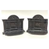 Pair of Antique Cast Iron Fireplace Relief