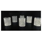 6 Hollywood Regency Frosted Glass Chandler Shades