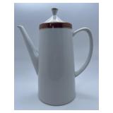 EPIAG Czech Porcelain Coffee Pot Burgundy Gold Rim