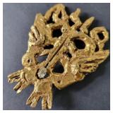 Jacques Lipchitz brutalist brooch signed gilded