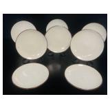 8 VTG Speckled Stoneware Dinner Plates