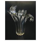 Vintage Clear Art Glass Splatter/Splash Vase