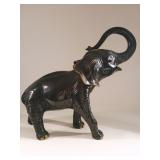 Lg Ceramic Elephant Figure-Trunk Raised