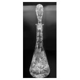 VTG Cut Crystal Glass Decanter w Tear Drop Stopper