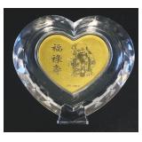 999.9 Fine Gold Foil Heart Plaque