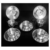 Italian STO Stainless Demitasse Cup & Saucer