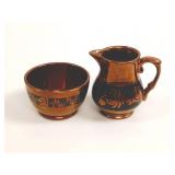 English Copper Luster Cream & Sugar Set