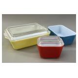 Pyrex Primary Colors Refrigerator Dishes Set of 3