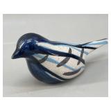 Handcrafted Ceramic Indigo Bunting Bird Figurine