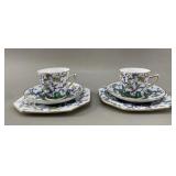 Pair of Royal Stafford Art Deco Bone China Trios