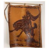 1983 Argentine Gaucho Pyrography Leather Wall