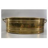 Vintage Oval Brass Jardiniere Planter with Handles