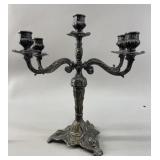 Vintage Rococo Style 5-Light Brass Candelabrum