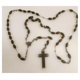 French Wooden & Metal Lourdes Pilgrimage Rosary