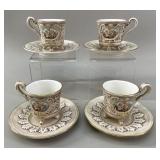 4 GV Capodimonte Porcelain Demitasse Cups &
