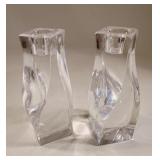 Orrefors Swedish Crystal Residence Candlesticks