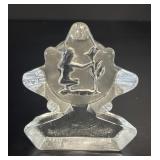 Mid-Century Molded Clear Glass Paperweight