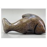 Carved Soapstone Fish Sculpture w/iIncised Scales