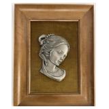 Vintage Bachet Pewter Relief Portrait Plaque