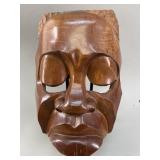 Mid-20th Century Carved Wood Expressionist Mask